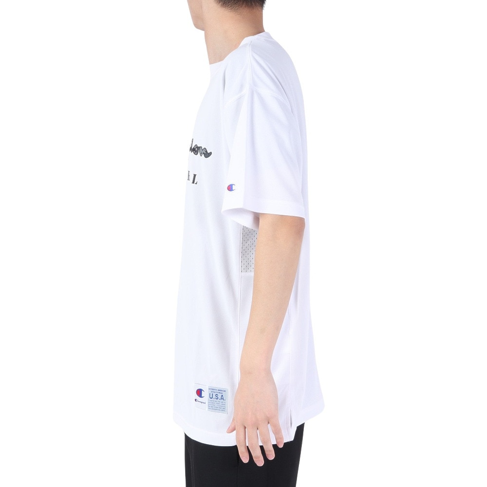 チャンピオン（CHAMPION）（メンズ）バスケットボールウェア 半袖Tシャツ C3-XB342 010 速乾 UVカット