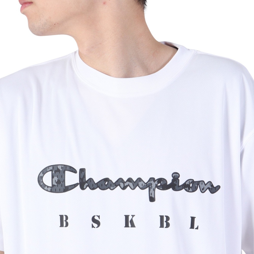 チャンピオン（CHAMPION）（メンズ）バスケットボールウェア 半袖Tシャツ C3-XB342 010 速乾 UVカット