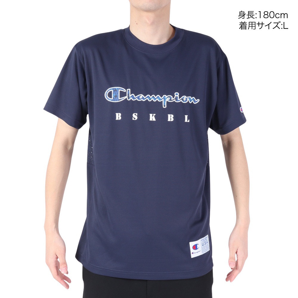 チャンピオン（CHAMPION）（メンズ）バスケットボールウェア 半袖Tシャツ C3-XB342 370 速乾 UVカット