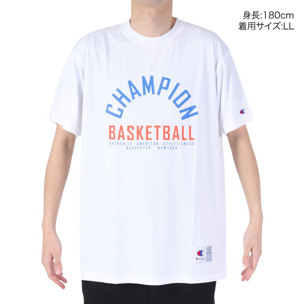チャンピオン（CHAMPION）（メンズ）バスケットボールウェア 半袖Tシャツ C3-XB351 010 速乾 UVカット