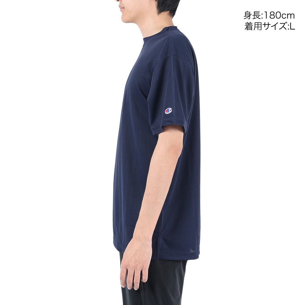 チャンピオン（CHAMPION）（メンズ）バスケットボールウェア 半袖Tシャツ C3-PS390 NVY 速乾 UVカット