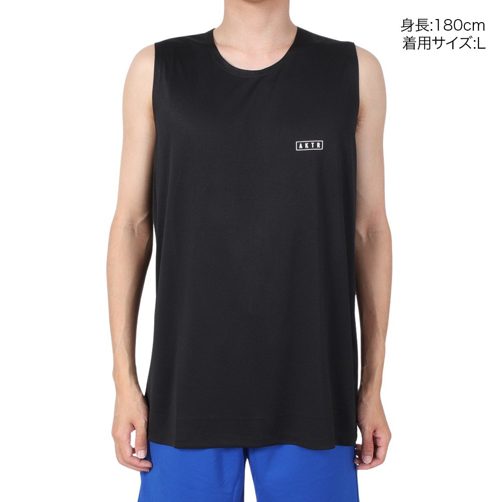 アクター（AKTR）（メンズ）バスケットボールウェア 1-PT AKTR LOGO スリーブレス Tシャツ 124-004005 BK