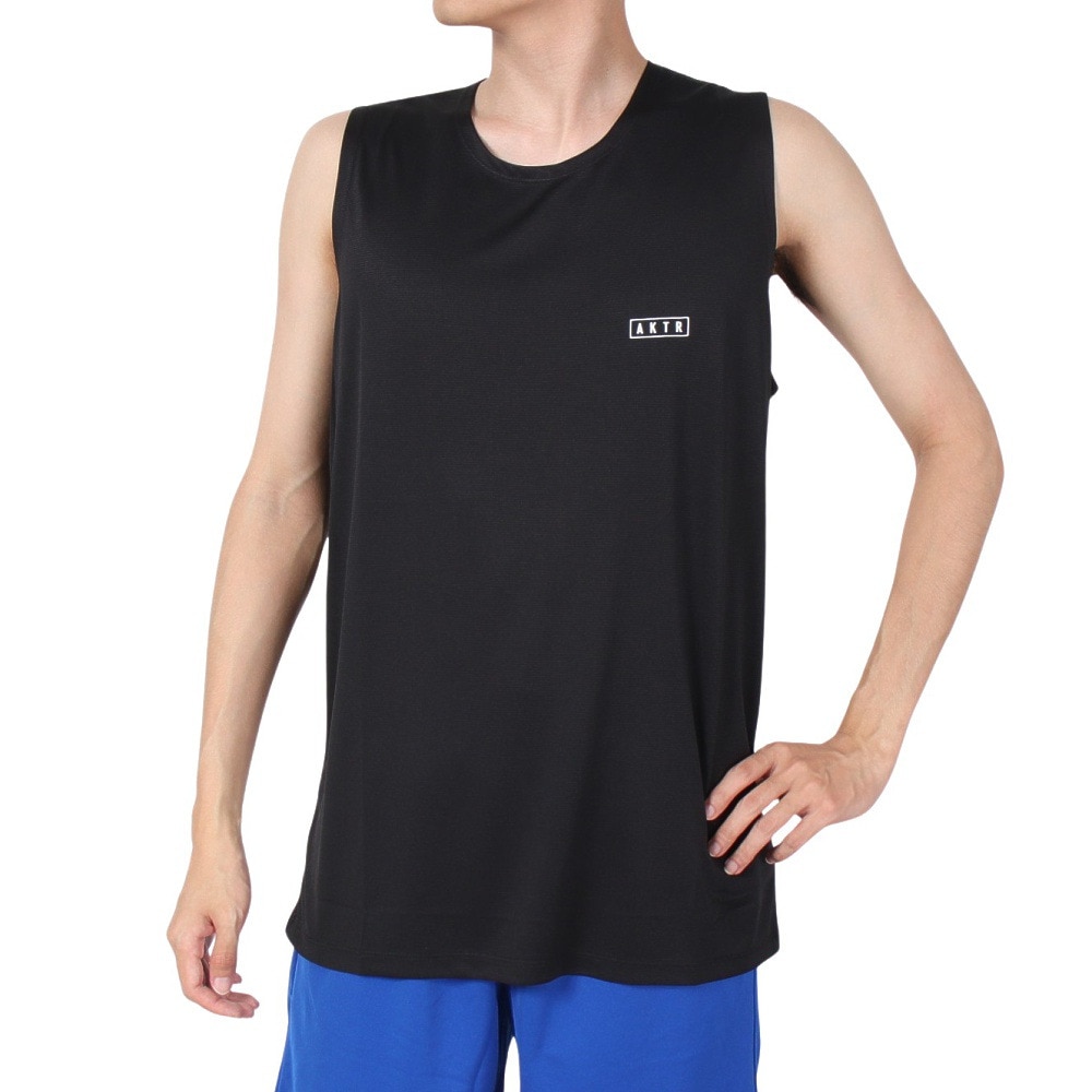 アクター（AKTR）（メンズ）バスケットボールウェア 1-PT AKTR LOGO スリーブレス Tシャツ 124-004005 BK
