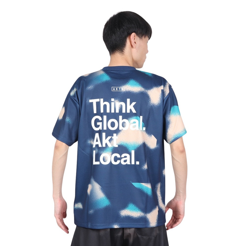 アクター（AKTR）（メンズ、レディース）バスケットボールウェア SCRIBBLE AKT ローカル ルーズフィット スポーツTシャツ 124-017005 NV 速乾