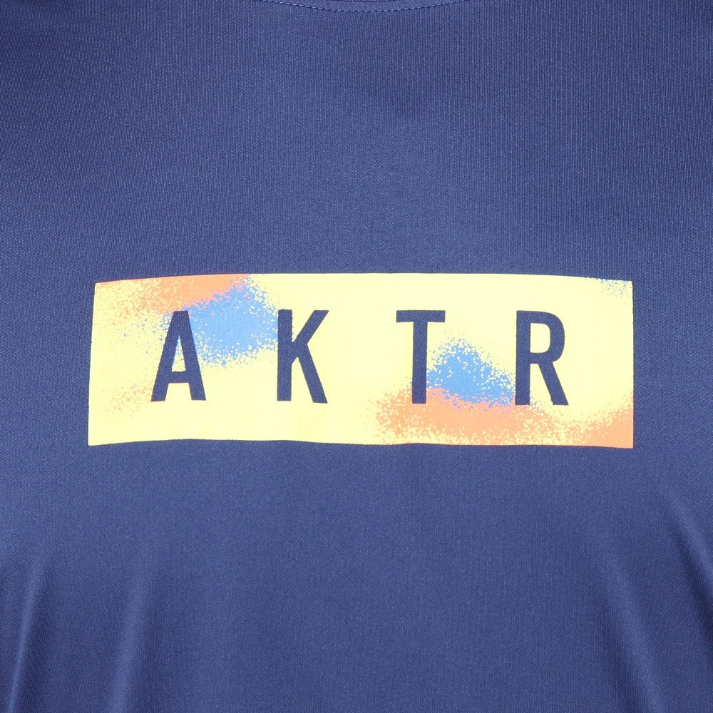 アクター（AKTR）（メンズ、レディース）バスケットボールウェア SCRIBBLE ボックスロゴ スポーツ Tシャツ 124-018005 NV 速乾