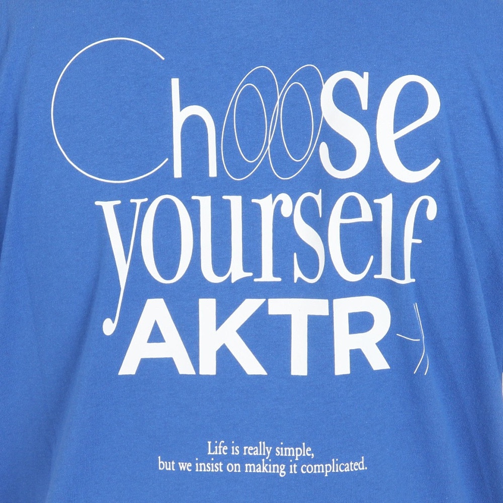 アクター（AKTR）（メンズ）バスケットボールウェア FEEL FREE ショートスリーブ コットン Tシャツ 124-041005 BL