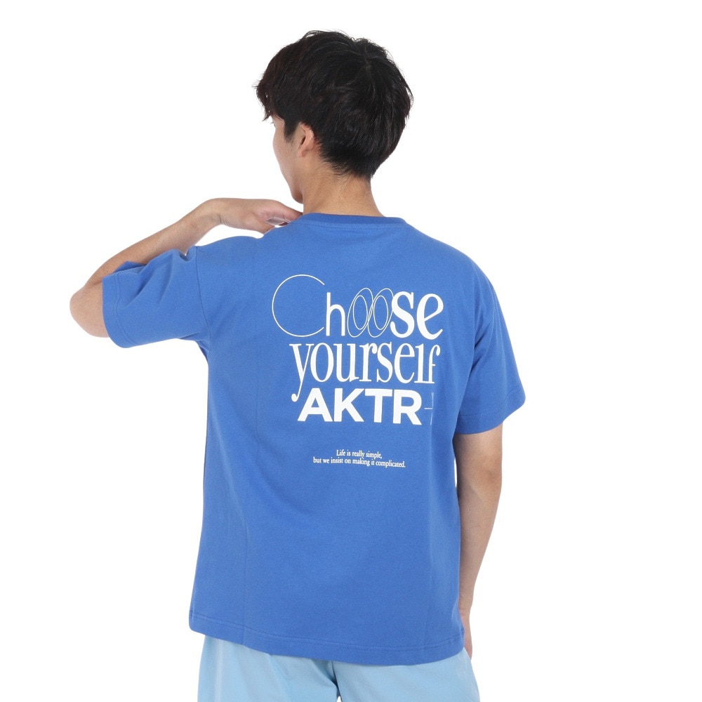 アクター（AKTR）（メンズ）バスケットボールウェア FEEL FREE ショートスリーブ コットン Tシャツ 124-041005 BL