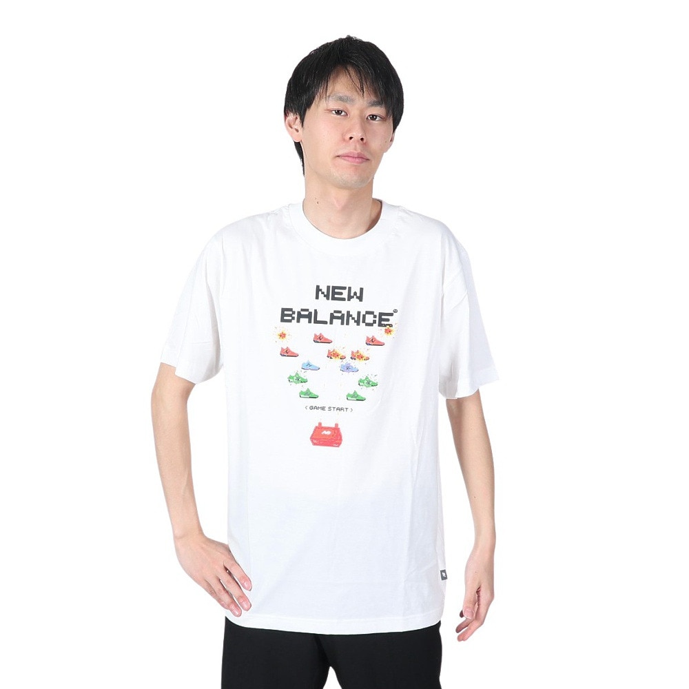 ニューバランス（new balance）（メンズ）バスケットボールウェア Hoops Gamer Pack グラフィック半袖Tシャツ MT41602WT