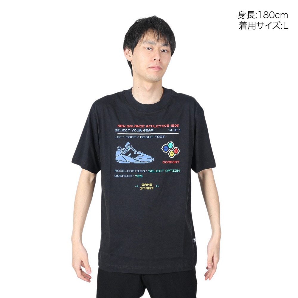 ニューバランス（new balance）（メンズ）バスケットボールウェア Hoops Gamer Pack グラフィック半袖Tシャツ MT41603BK