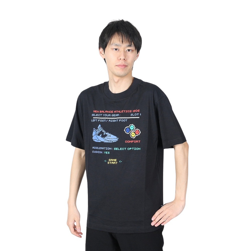 ニューバランス（new balance）（メンズ）バスケットボールウェア Hoops Gamer Pack グラフィック半袖Tシャツ MT41603BK