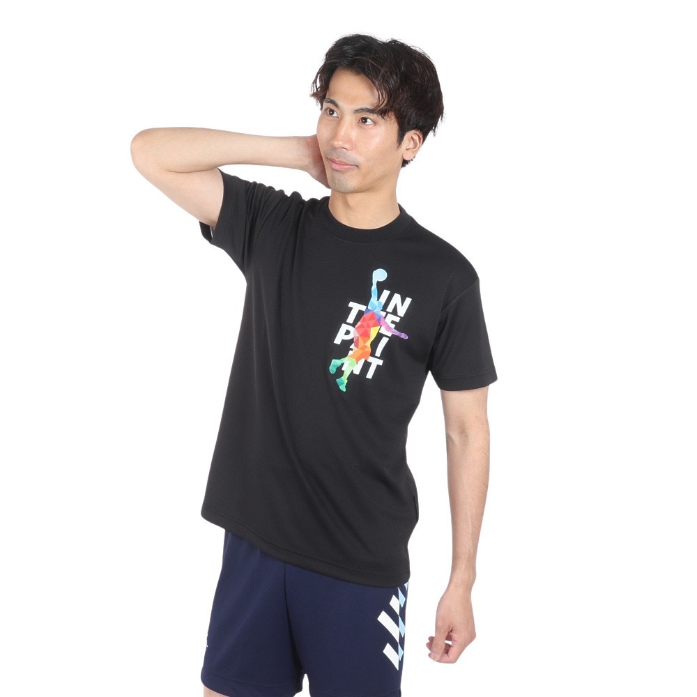 インザペイント（IN THE PAINT）（メンズ、レディース）バスケットボールウェア 半袖Tシャツ ITP24363BLK 速乾
