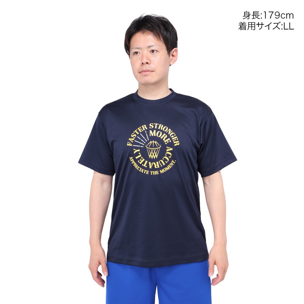 エックスティーエス（XTS）（メンズ）バスケットボールウェア ドライプラス FASTER STRONGER 半袖Tシャツ 751TS4ES0009NVY 速乾