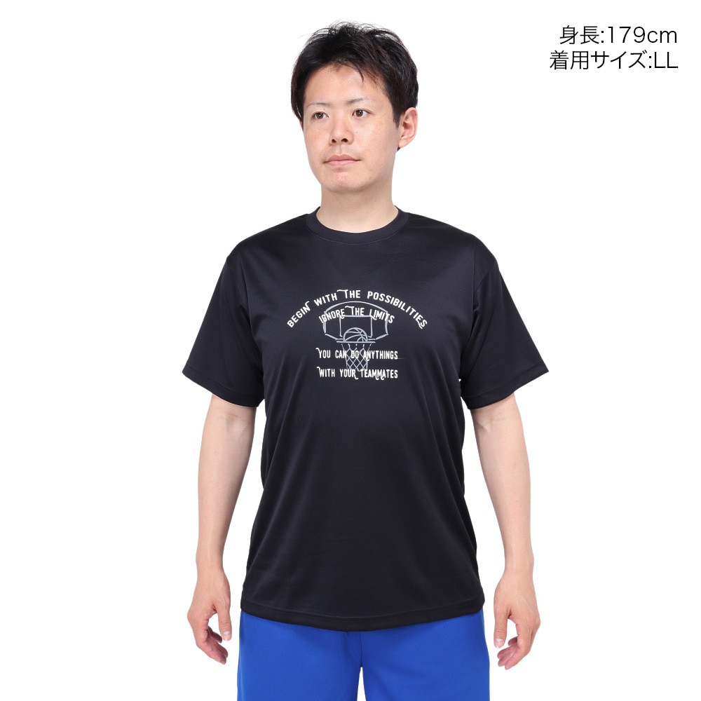 エックスティーエス（XTS）（メンズ）バスケットボールウェア ドライプラス BEGIN WITH THE 半袖Tシャツ 751TS4ES0010BLK 速乾