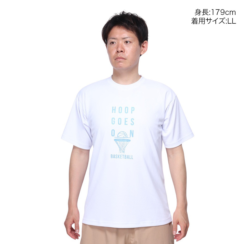 エックスティーエス（XTS）（メンズ）バスケットボールウェア ドライプラス HOOP GOES ON 半袖Tシャツ 751TS4ES0011WHT 速乾