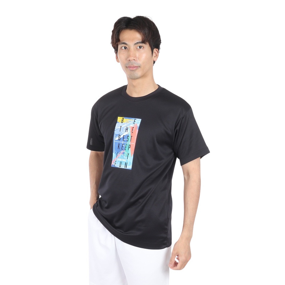 エックスティーエス（XTS）（メンズ）バスケットボールウェア ドライプラス 半袖Tシャツ 751TS4ES0012BLK
