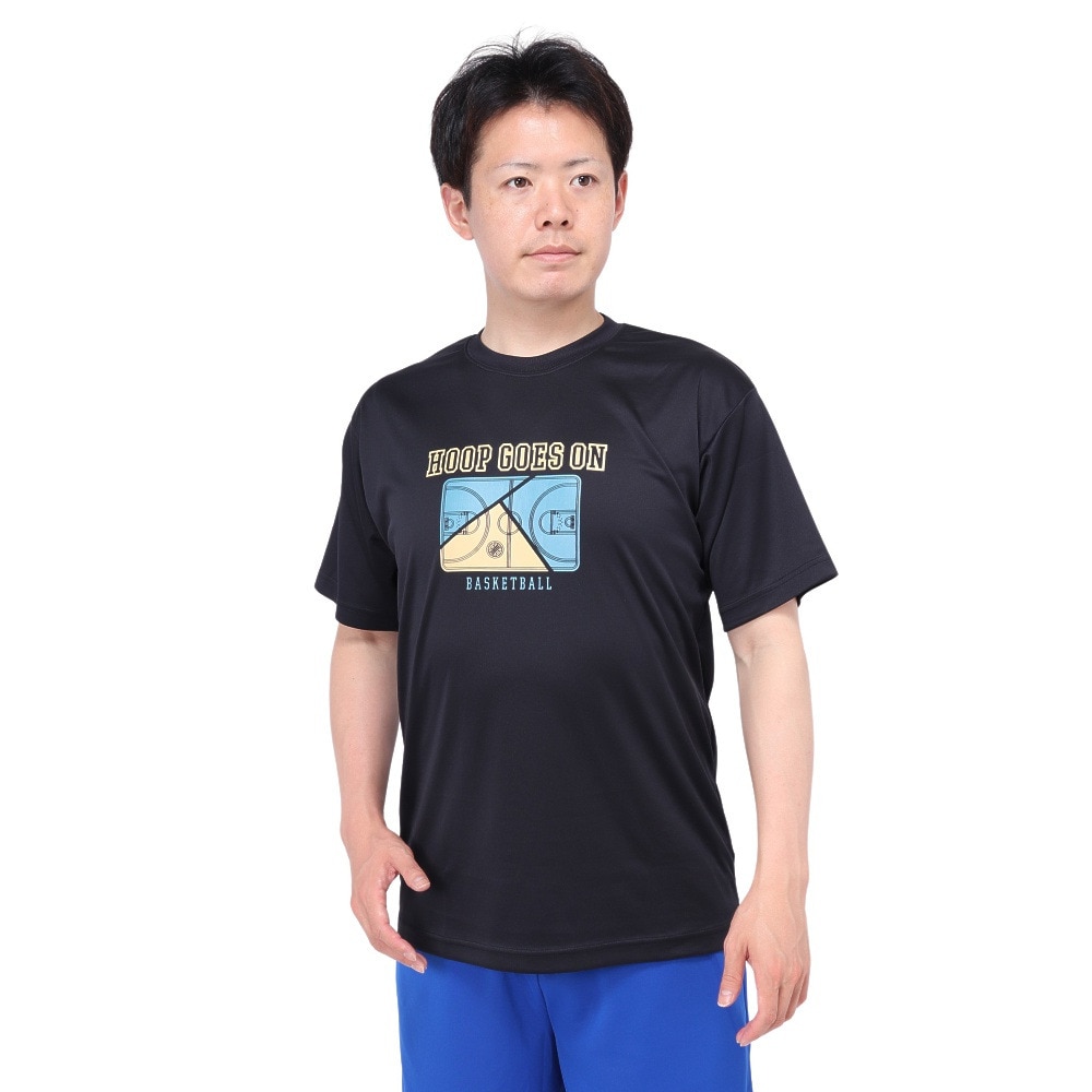 エックスティーエス（XTS）（メンズ）バスケットボールウェア ドライプラス HOOP GOES ON 半袖Tシャツ 751TS4ES0013BLK 速乾