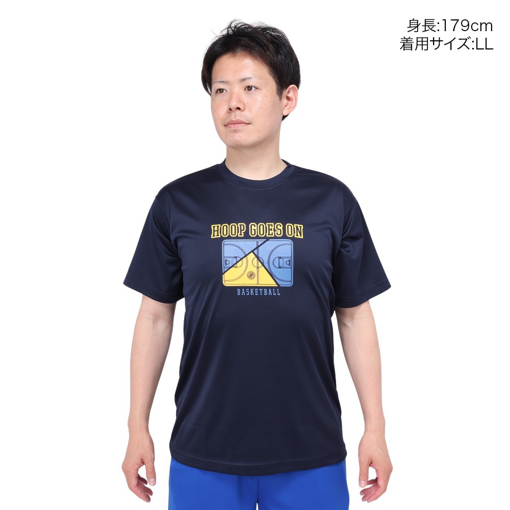 エックスティーエス（XTS）（メンズ）バスケットボールウェア ドライプラス HOOP GOES ON 半袖Tシャツ 751TS4ES0013NVY 速乾