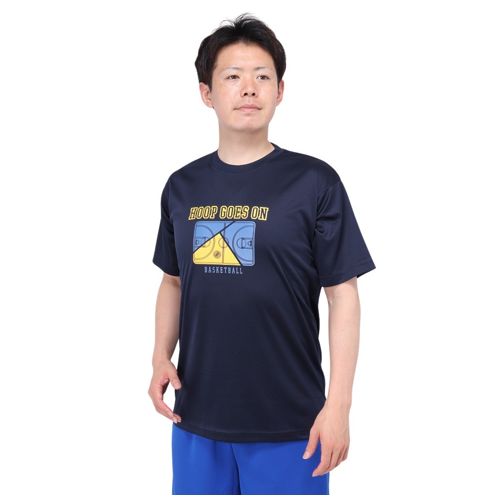 エックスティーエス（XTS）（メンズ）バスケットボールウェア ドライプラス HOOP GOES ON 半袖Tシャツ 751TS4ES0013NVY 速乾