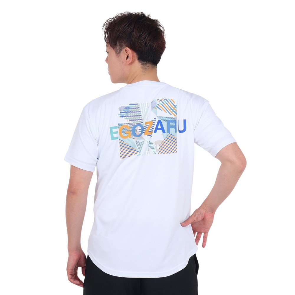 エゴザル（EGOZARU）（メンズ、レディース）バスケットボールウェア ワイドジオメトリック バックプリント Tシャツ EZST-S2306-033