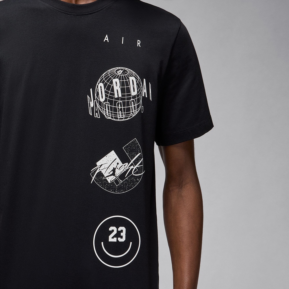 ジョーダン（JORDAN）（メンズ）Tシャツ バスケットボールウェア ブランド ロゴ STACK 半袖 ブラック FN6028-010