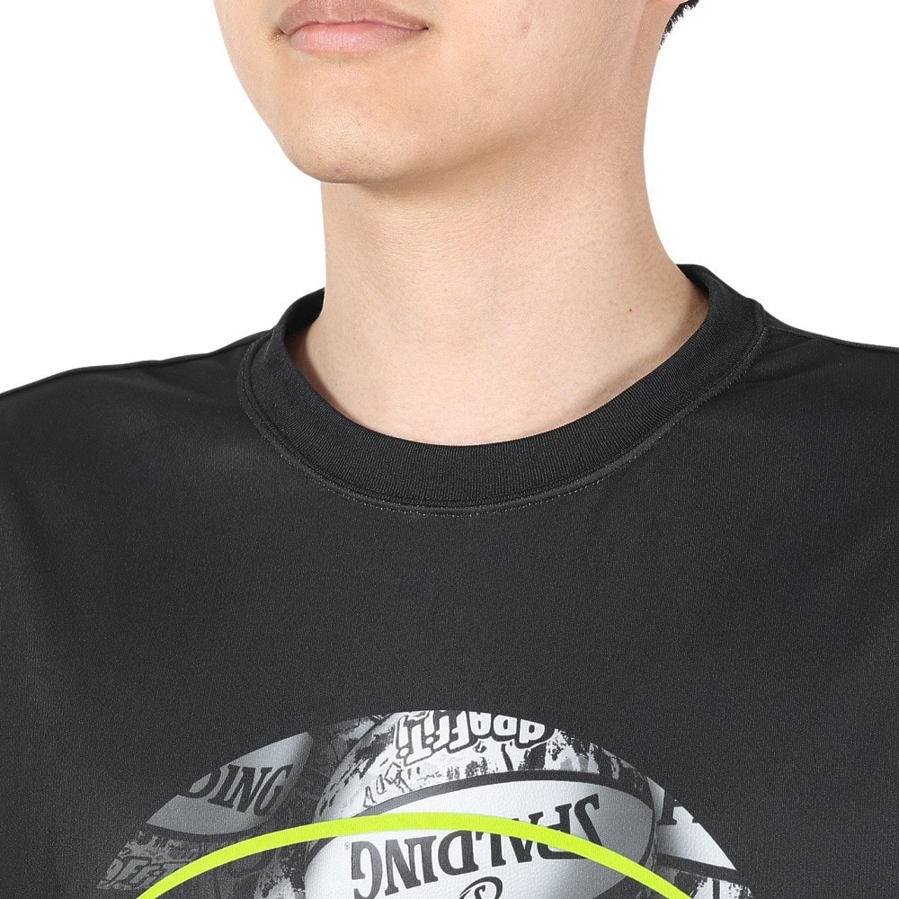 スポルディング（SPALDING）（メンズ）バスケットボールウェア UVカット Tシャツ ボールプリント SMT23014 速乾