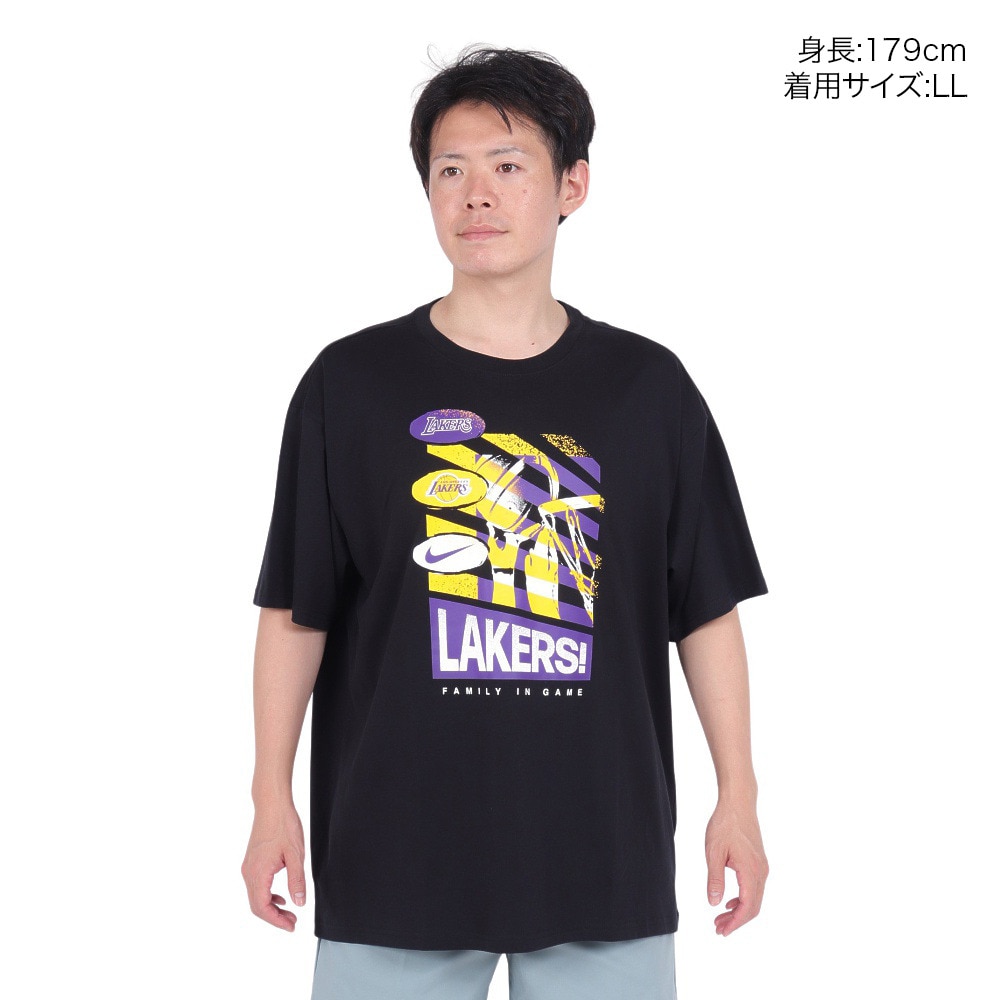 ナイキ（NIKE）（メンズ）バスケットボールウェア ロサンゼルス・レイカーズ コートサイド NBA 半袖Tシャツ HF0882-010