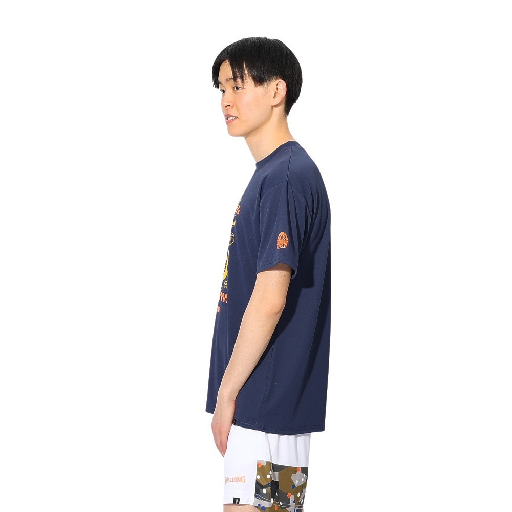 スポルディング（SPALDING）（メンズ、レディース）バスケットボールウェア 半袖Tシャツ スポンジ・ボブ フレッシュ オフ ザ グリル SMT24141SNV