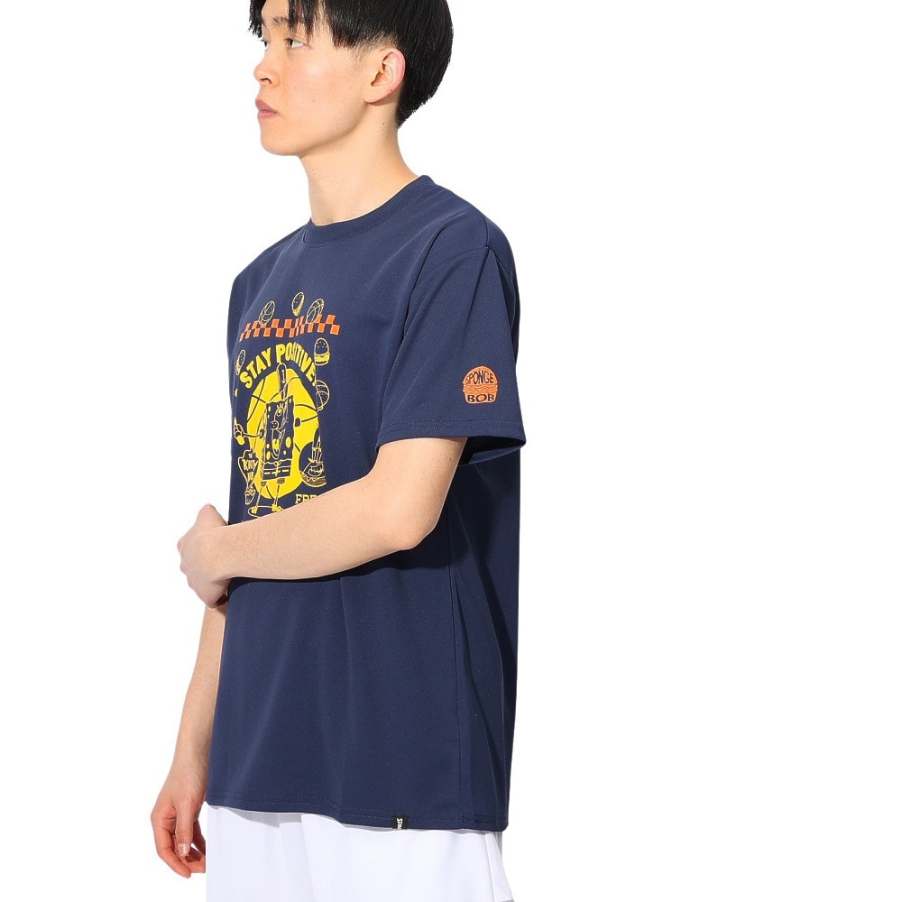 スポルディング（SPALDING）（メンズ、レディース）バスケットボールウェア 半袖Tシャツ スポンジ・ボブ フレッシュ オフ ザ グリル SMT24141SNV