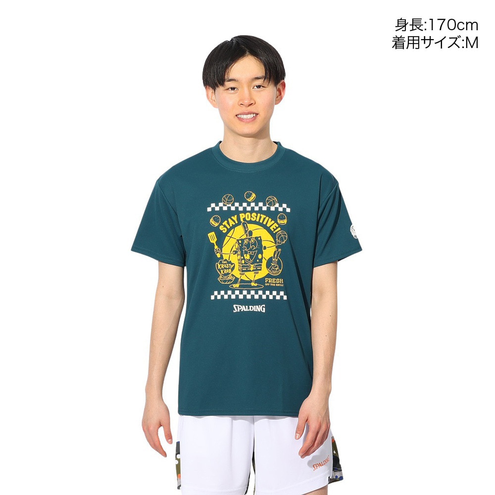 スポルディング（SPALDING）（メンズ、レディース）バスケットボールウェア 半袖Tシャツ スポンジ・ボブ フレッシュ オフ ザ グリル SMT24141SSP