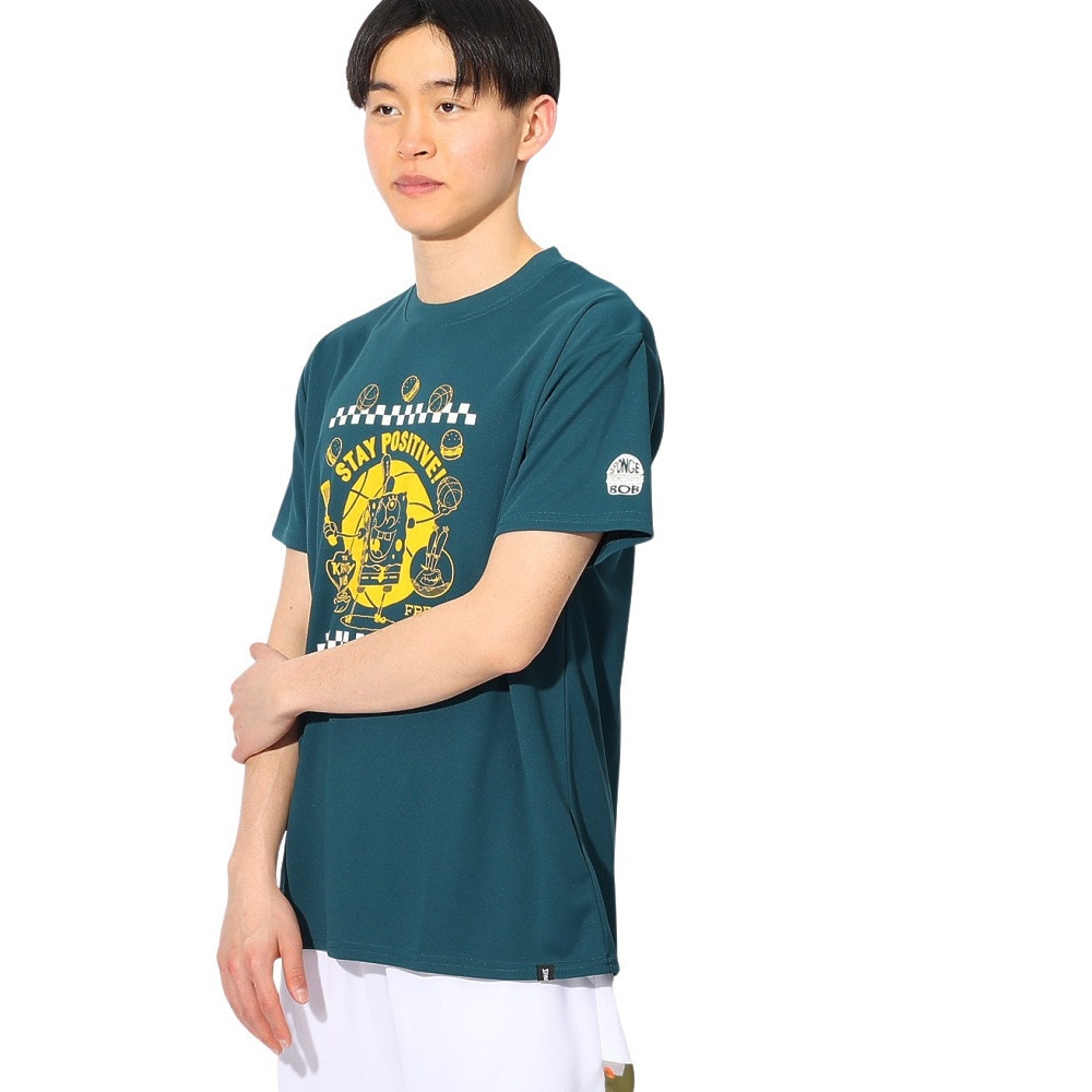 スポルディング（SPALDING）（メンズ、レディース）バスケットボールウェア 半袖Tシャツ スポンジ・ボブ フレッシュ オフ ザ グリル SMT24141SSP