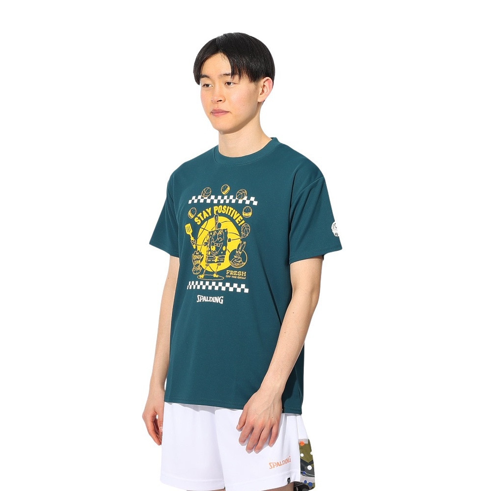 スポルディング（SPALDING）（メンズ、レディース）バスケットボールウェア 半袖Tシャツ スポンジ・ボブ フレッシュ オフ ザ グリル SMT24141SSP