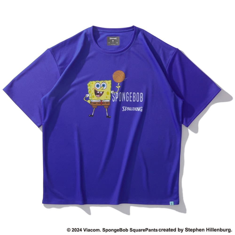 スポルディング（SPALDING）（メンズ、レディース）バスケットボールウェア Tシャツ スポンジ・ボブスピニング SMT24146SDS