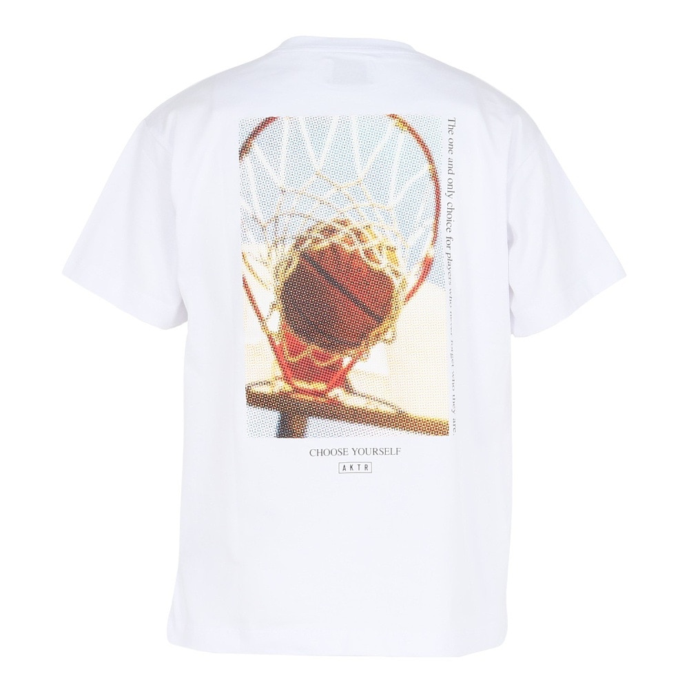 アクター（AKTR）（メンズ、レディース）バスケットボールウェア HALFTONE PHOTO Tシャツ 224-004005 WH