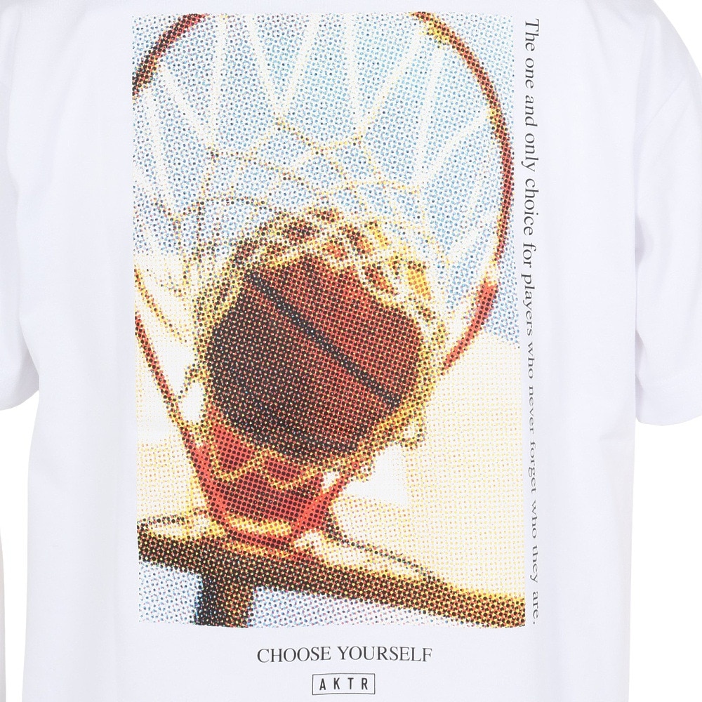 アクター（AKTR）（メンズ、レディース）バスケットボールウェア HALFTONE PHOTO Tシャツ 224-004005 WH