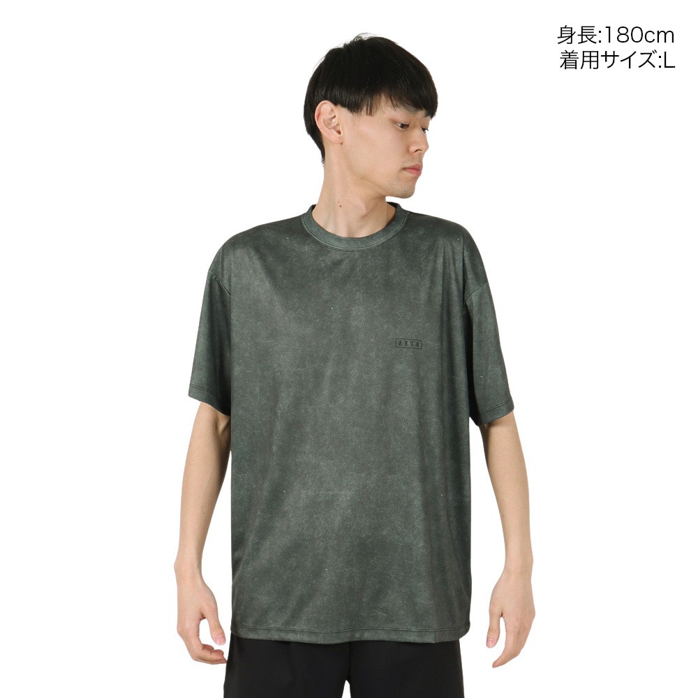 アクター（AKTR）（メンズ）バスケットボールウェア MOCK GARMENT DYED LOOSE FIT SPORTS Tシャツ 224-001005 BK