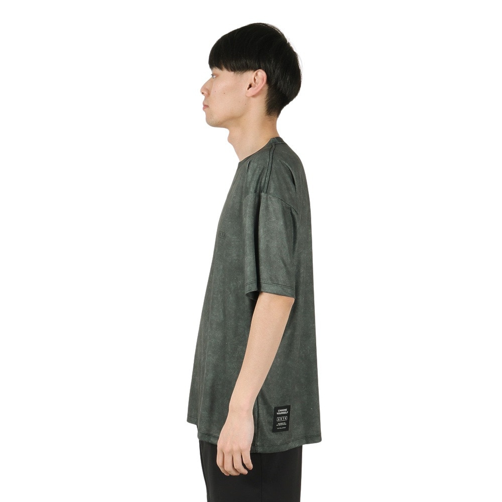 アクター（AKTR）（メンズ）バスケットボールウェア MOCK GARMENT DYED LOOSE FIT SPORTS Tシャツ 224-001005 BK