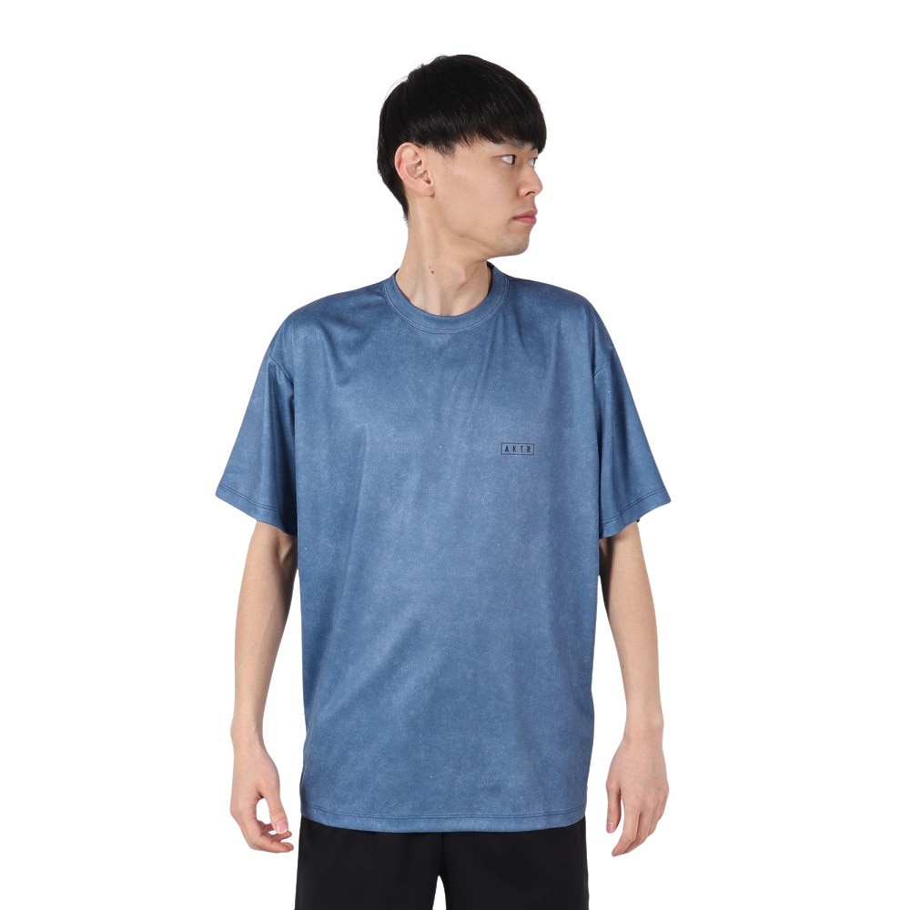 アクター（AKTR）（メンズ）バスケットボールウェア MOCK GARMENT DYED LOOSE FIT SPORTS Tシャツ 224-001005 BL