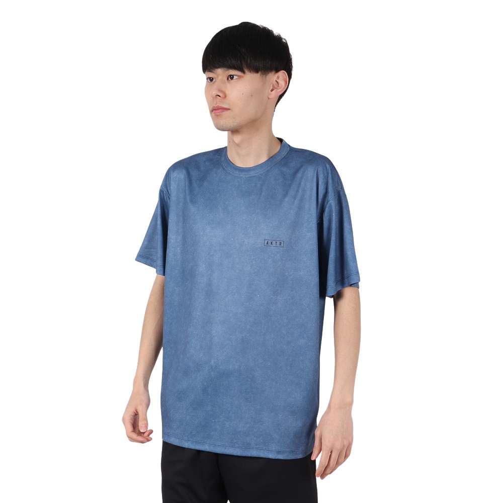 アクター（AKTR）（メンズ）バスケットボールウェア MOCK GARMENT DYED LOOSE FIT SPORTS Tシャツ 224-001005 BL