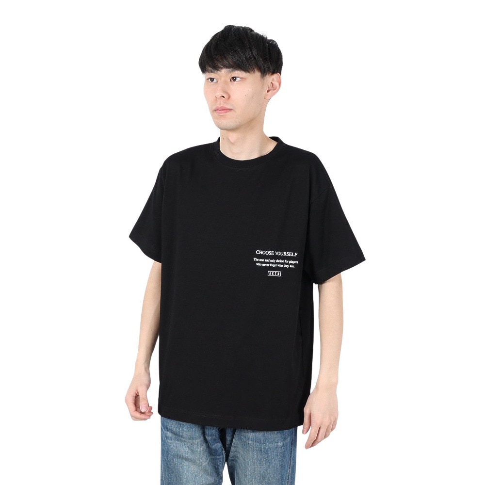 アクター（AKTR）（メンズ、レディース）バスケットボールウェア HTP 半袖Tシャツ 224-004005 BK