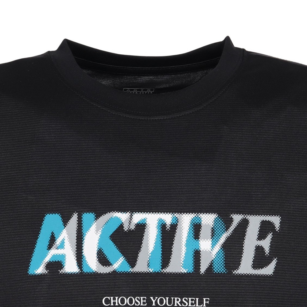 アクター（AKTR）（メンズ、レディース）バスケットボールウェア ハーフトーン アクティブ スポーツ Tシャツ 224-005005 BK
