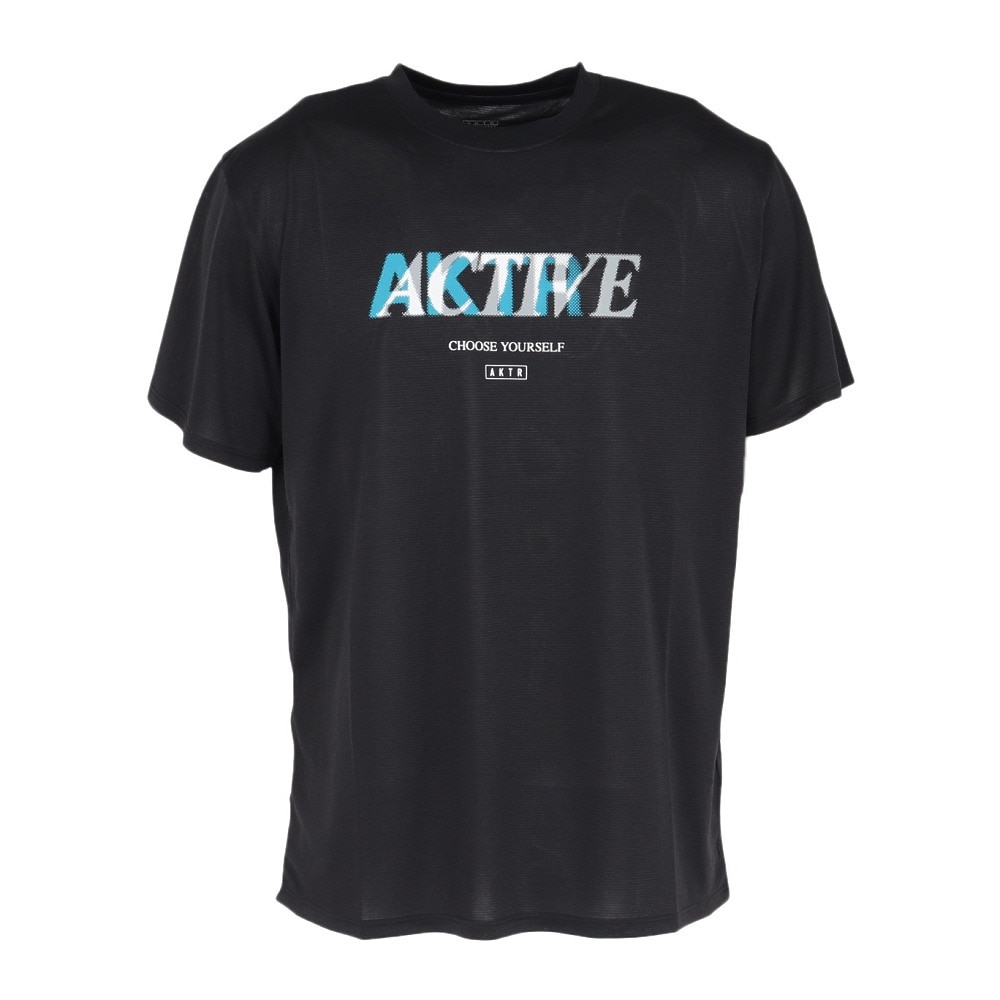 アクター（AKTR）（メンズ、レディース）バスケットボールウェア ハーフトーン アクティブ スポーツ Tシャツ 224-005005 BK