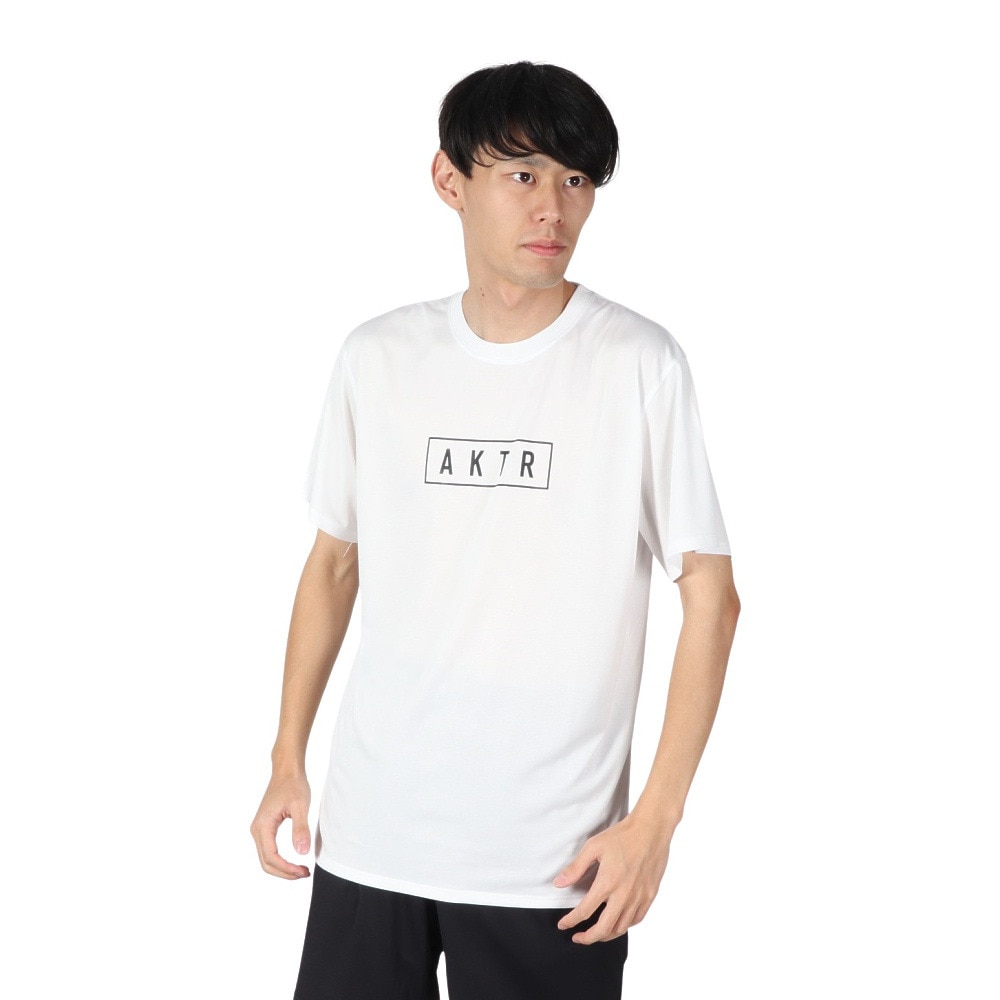 アクター（AKTR）（メンズ、レディース）バスケットボールウェア ベーシック ロゴ スポーツ Tシャツ 524-009005 WH