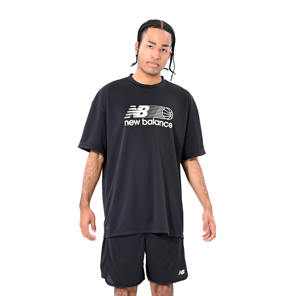 ニューバランス（new balance）（メンズ）【新商品】 バスケットボールウェア グラフィックショートスリーブTシャツ AMT55090BK