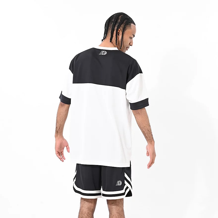 ニューバランス（new balance）（メンズ）【新商品】 バスケットボールウェア ブロック切り替え 半袖 Tシャツ AMT55095BK
