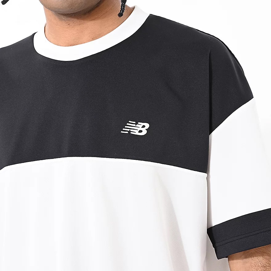 ニューバランス（new balance）（メンズ）【新商品】 バスケットボールウェア ブロック切り替え 半袖 Tシャツ AMT55095BK