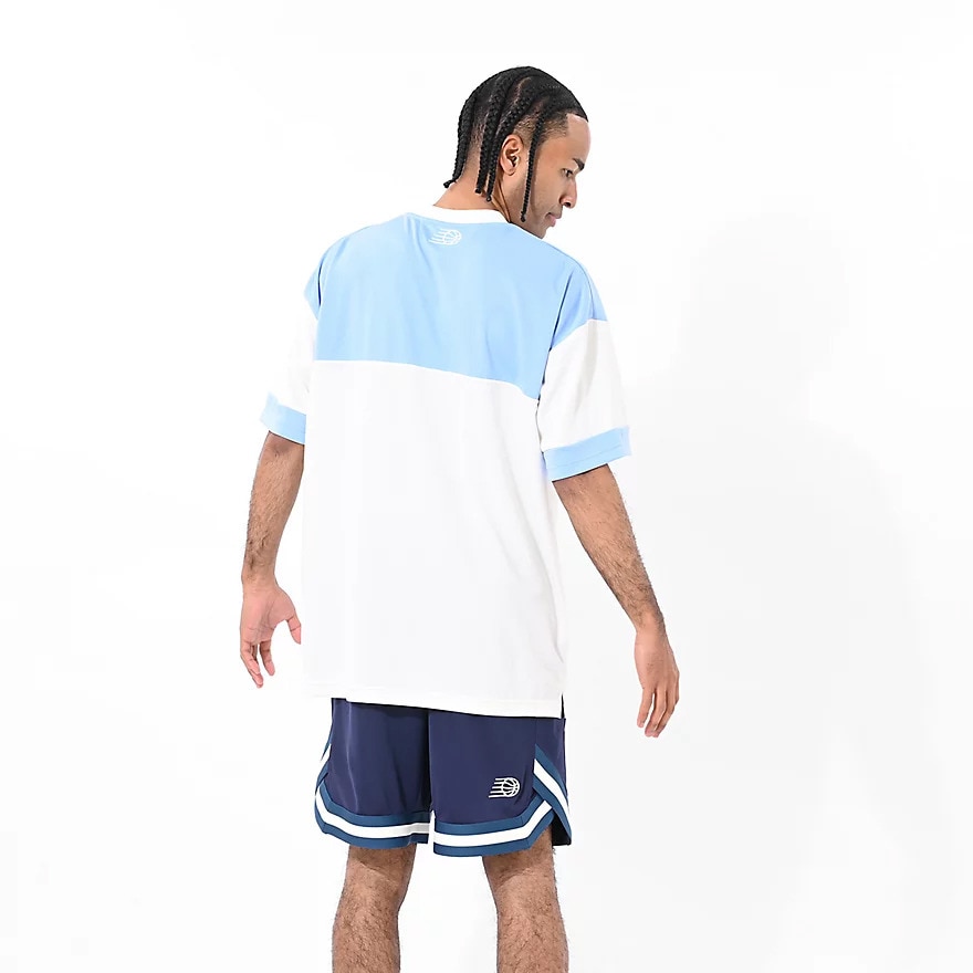 ニューバランス（new balance）（メンズ）【新商品】 バスケットボールウェア ブロック切り替え 半袖 Tシャツ AMT55095ELE