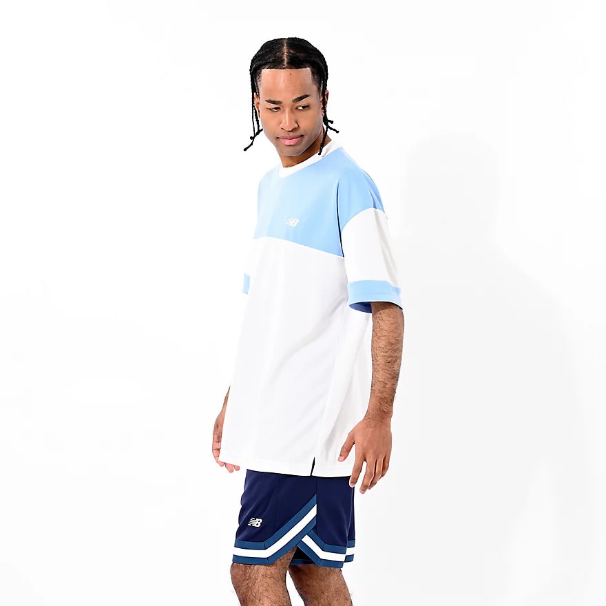 ニューバランス（new balance）（メンズ）【新商品】 バスケットボールウェア ブロック切り替え 半袖 Tシャツ AMT55095ELE