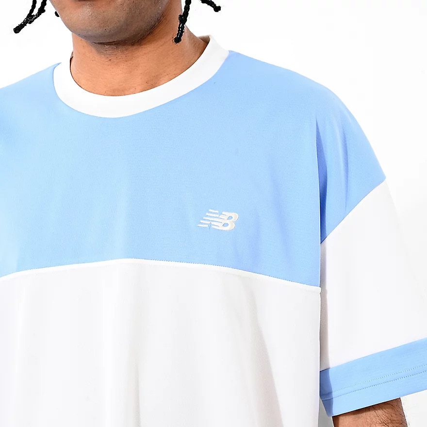 ニューバランス（new balance）（メンズ）【新商品】 バスケットボールウェア ブロック切り替え 半袖 Tシャツ AMT55095ELE