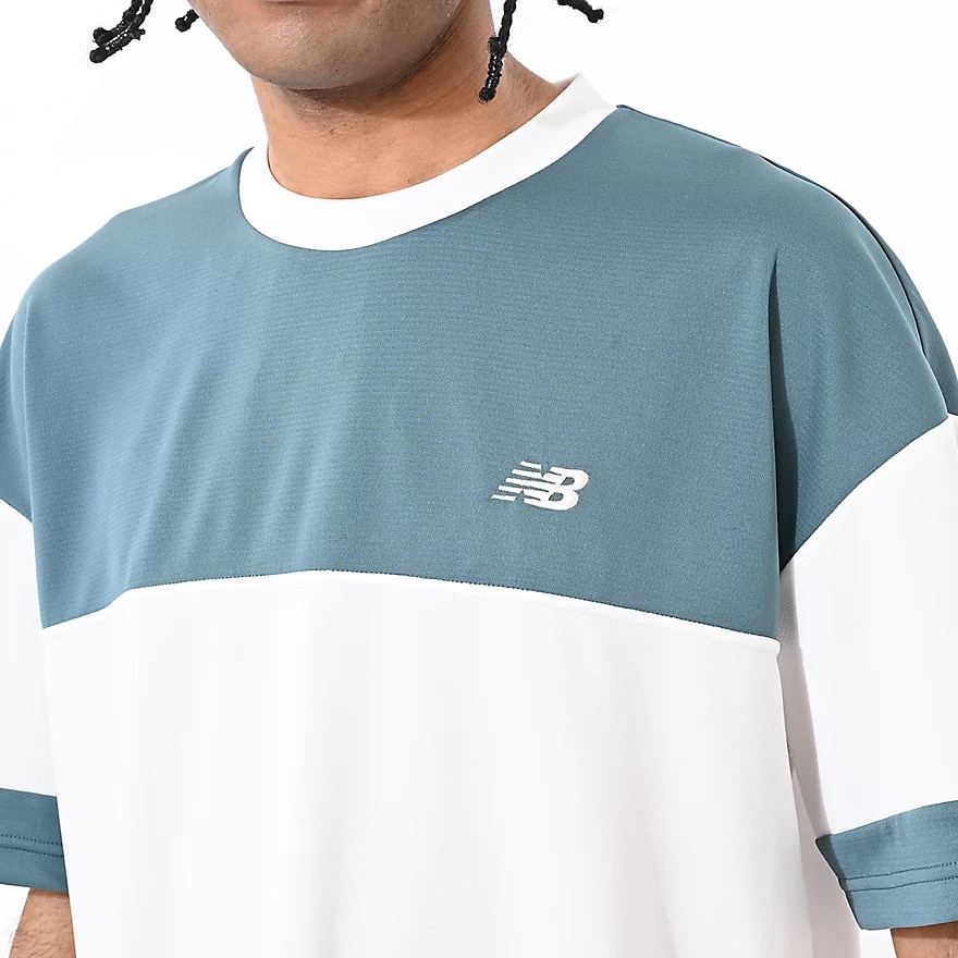 ニューバランス（new balance）（メンズ）【新商品】 バスケットボールウェア ブロック切り替え 半袖 Tシャツ AMT55095NUS