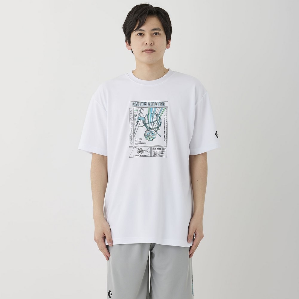 コンバース（CONVERSE）（メンズ、レディース）バスケットボールウェア プリントTシャツ CB251362-1100